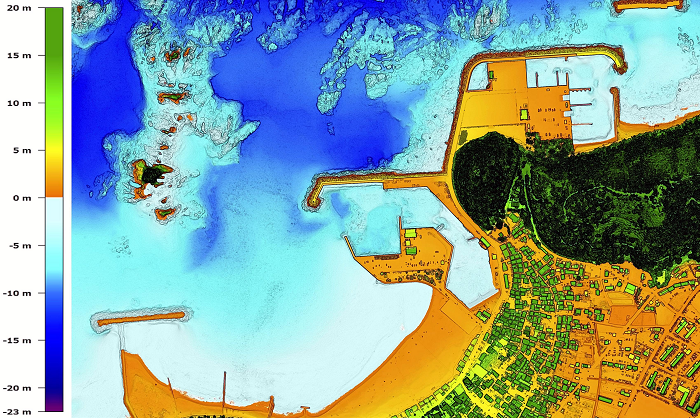 津波予測にも！浅い海域の海底地形図を航空機レーザー観測で製作