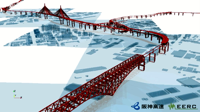 揺れに強い高速に！阪神高速道路が詳細な3Dモデルを開発中